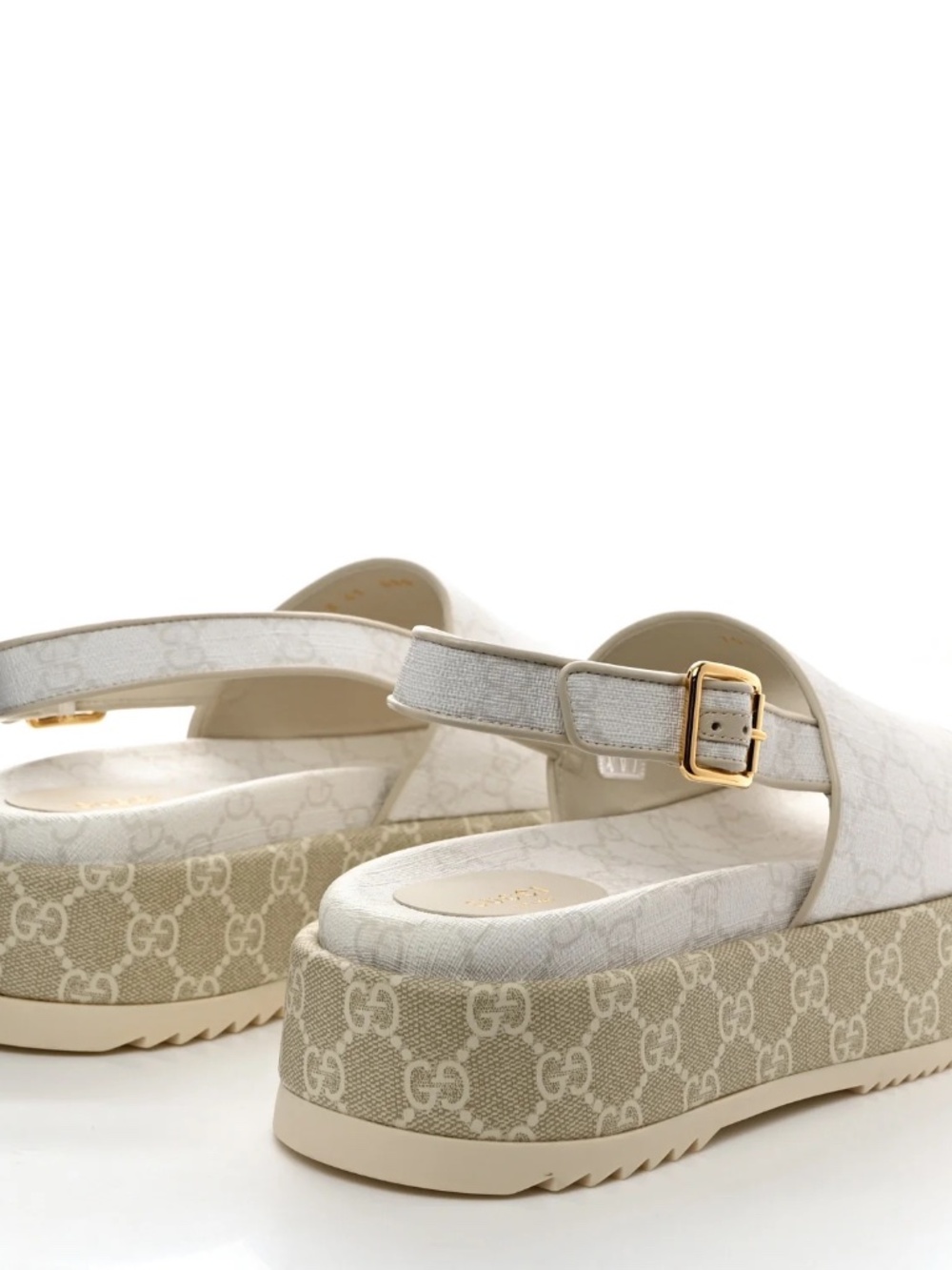 New Gucci GG Supreme Canvas Angelina Platform Sandals Shoes Slingbacks 35.5 - Picture 5 of 7